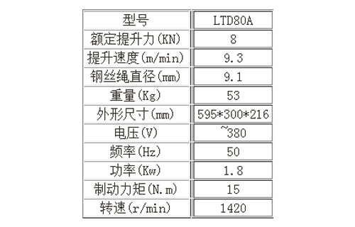 LTD80A提升機 LTD80A提升機